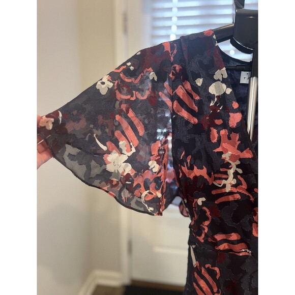 Tanya Taylor Women's Blue Blaire Floral High Low Dress Size 8 - Picture 4 of 14